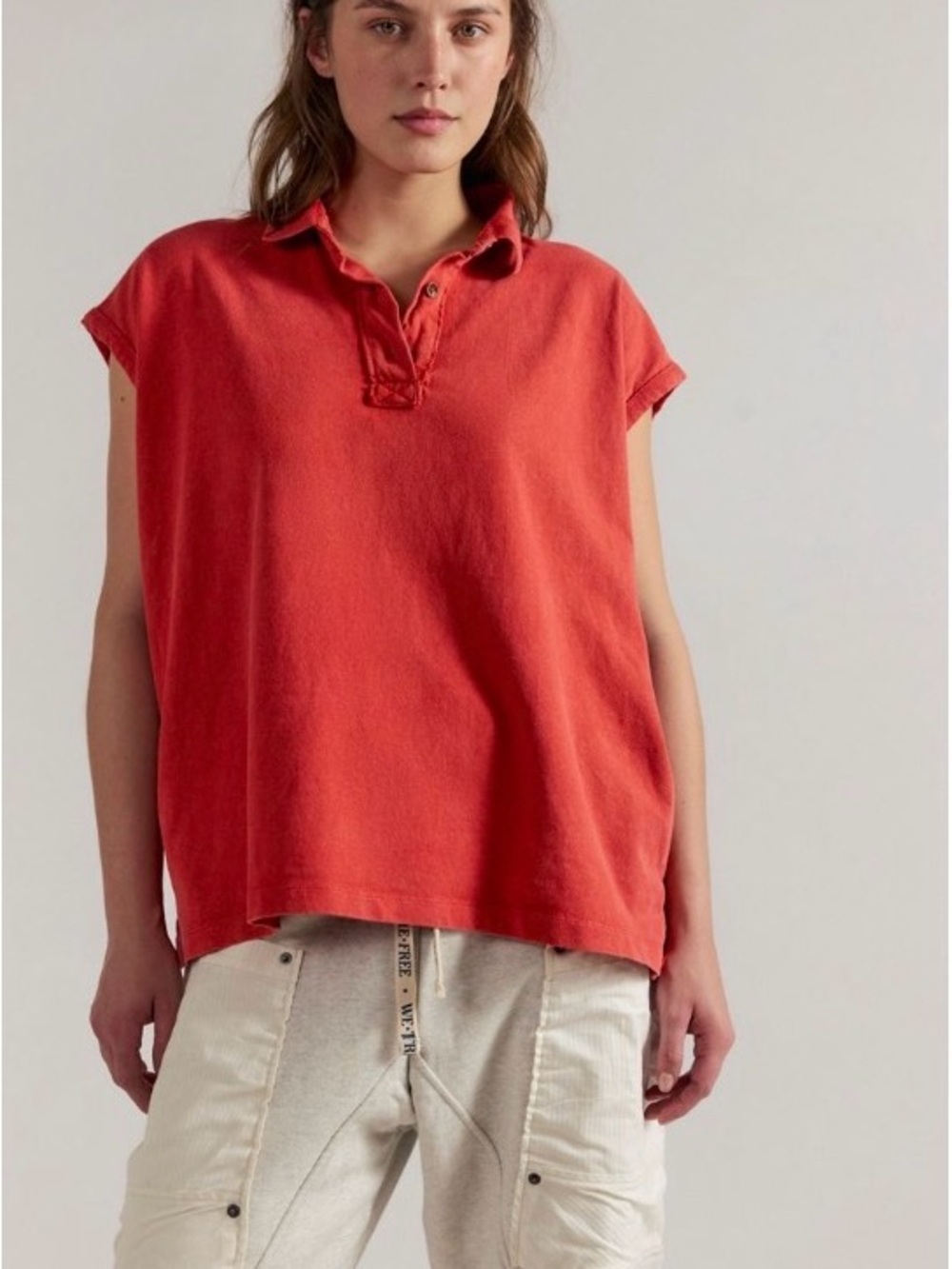 FP Boxy cotton sleeveless knit top